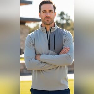 Cutter & Buck Men’s Grey Performance Quarter-Zip Pullover – Excellent Condition